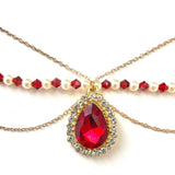 Bijoux de front Rouge et doré mariage oriental