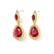 Boucles d'oreilles mariage orientale rouges et dorées