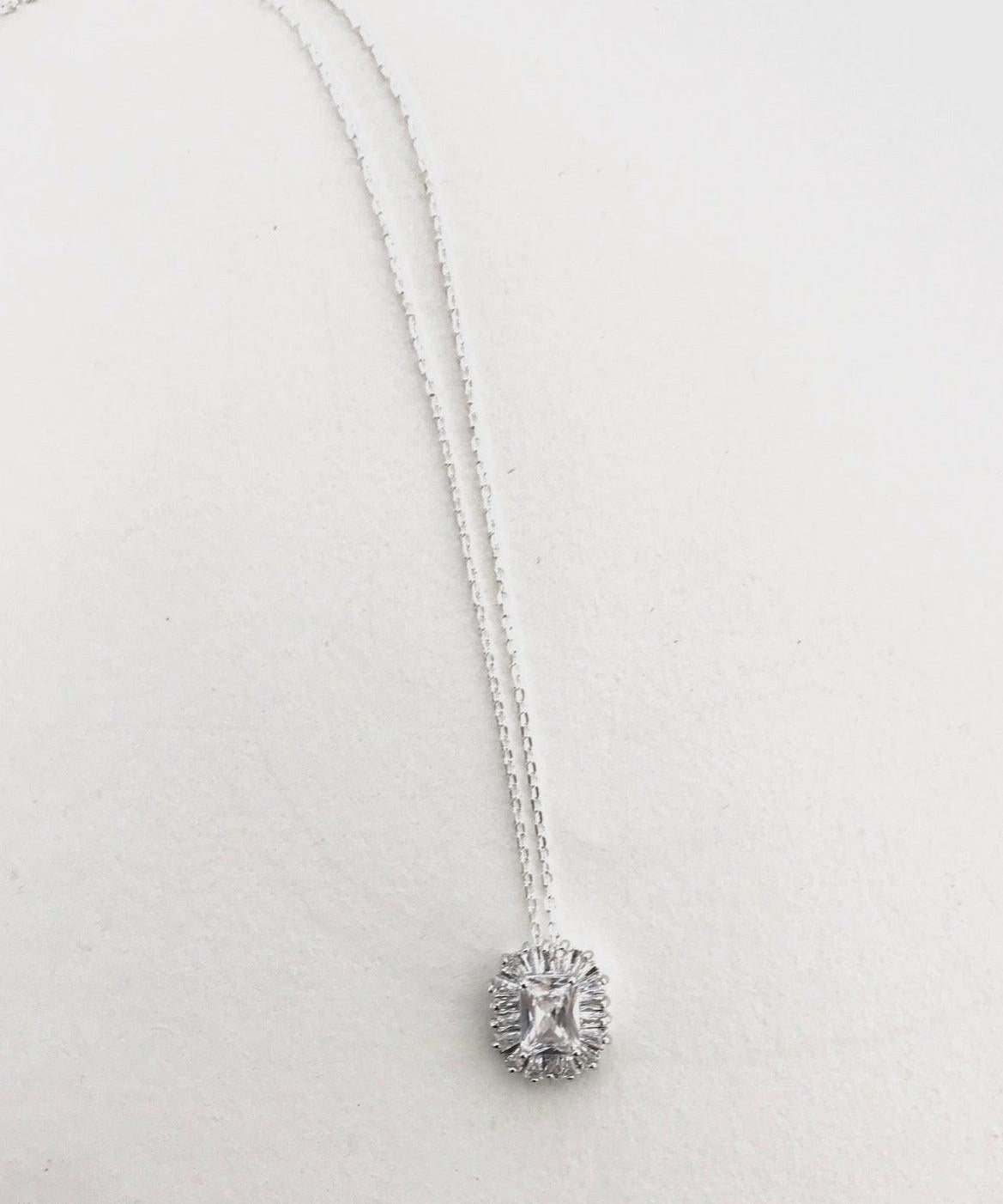 Collier de mariage Dayana en argent véritable et Zircone