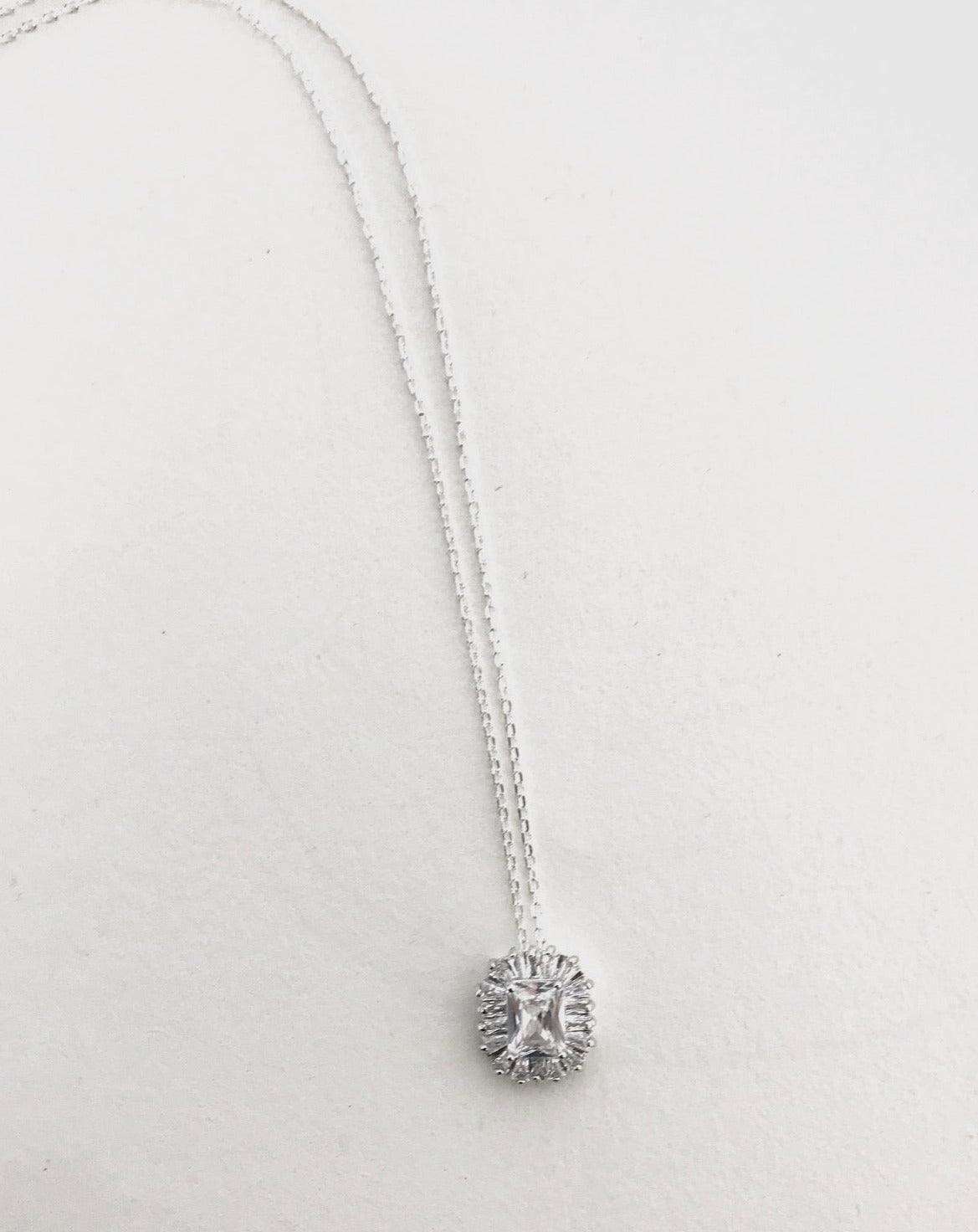Collier de mariage Dayana en argent véritable et Zircone