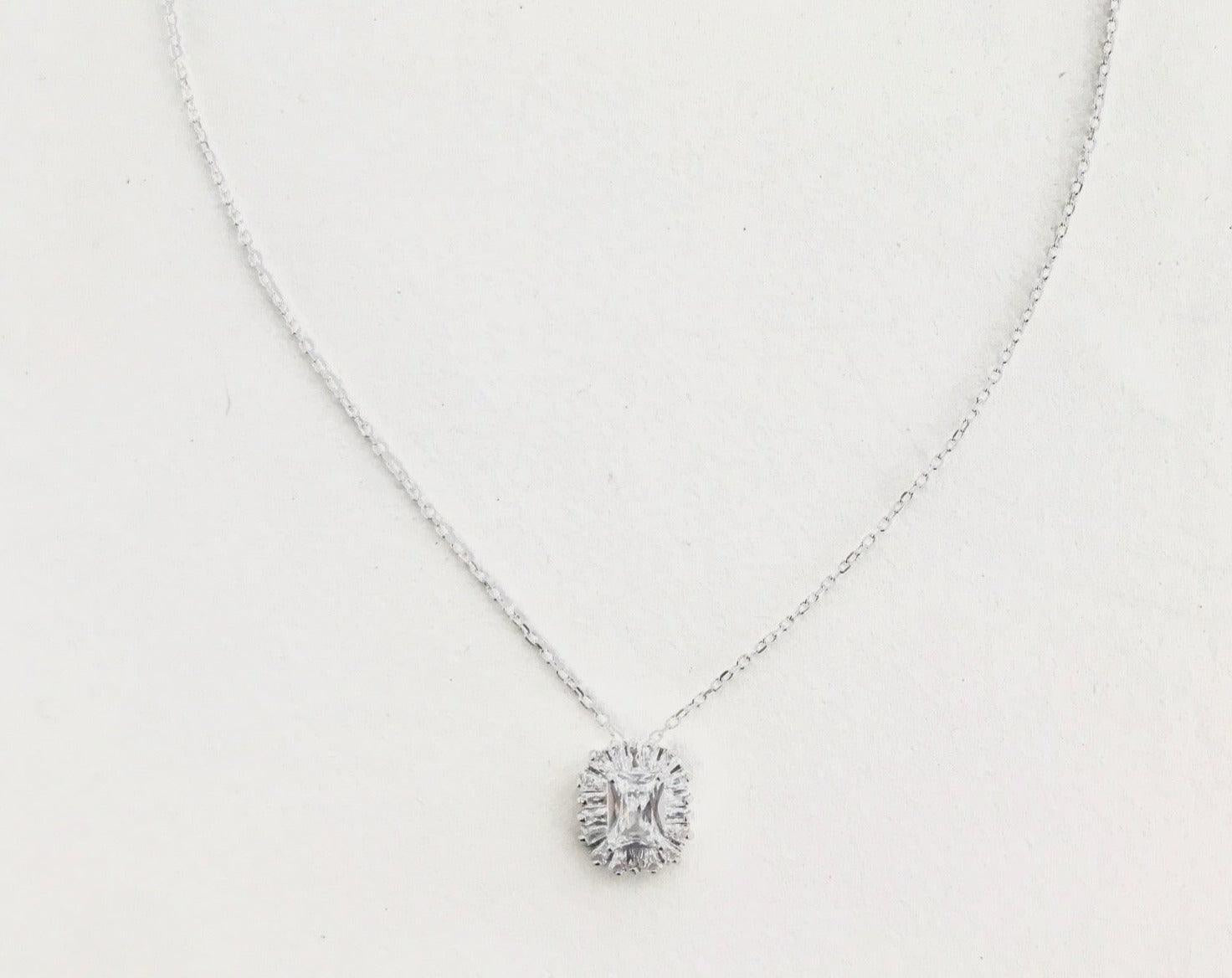 Collier de mariage Dayana en argent véritable et Zircone