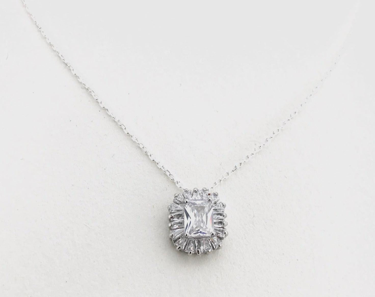 Collier de mariage Dayana en argent véritable et Zircone