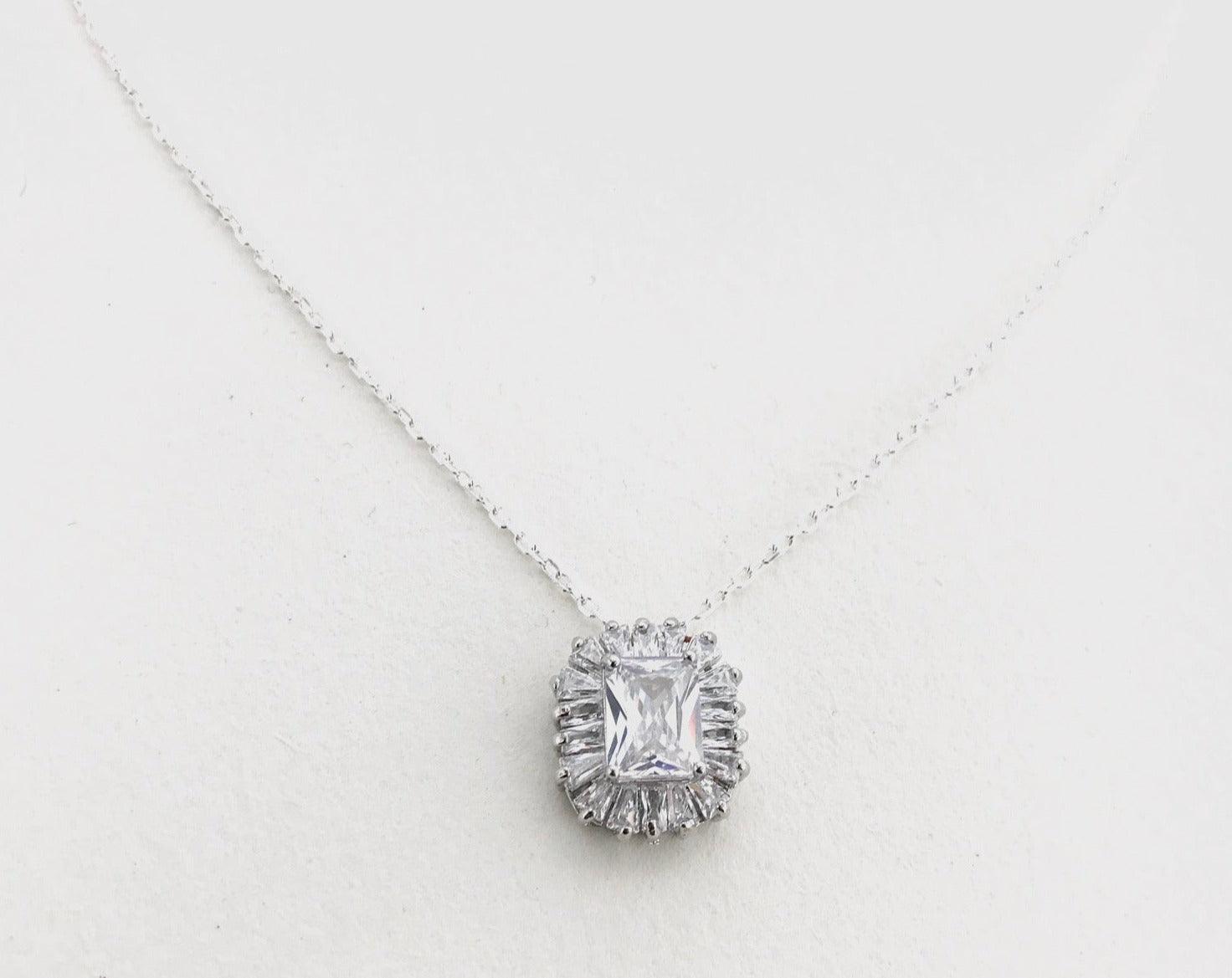 Collier de mariage Dayana en argent véritable et Zircone