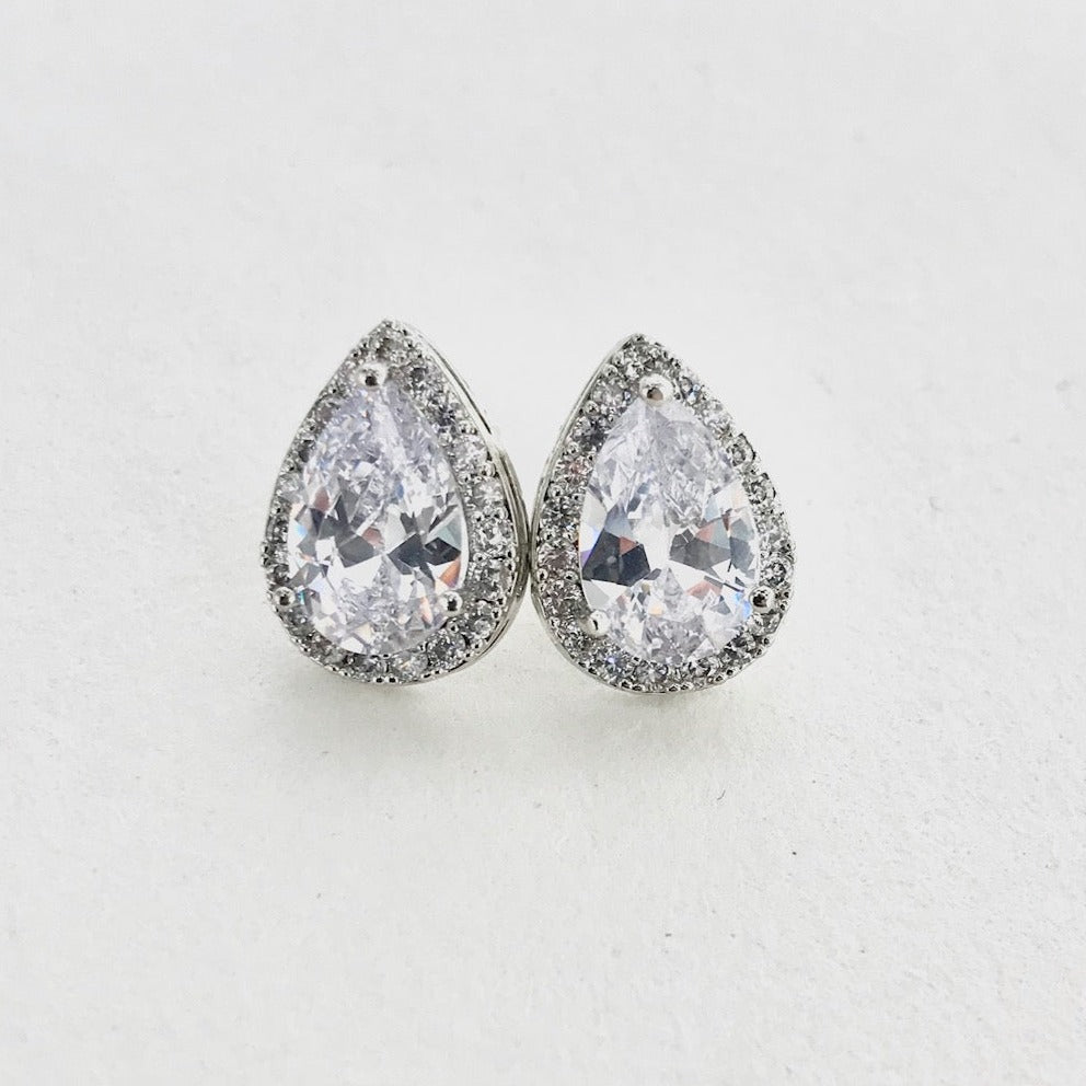 Boucles d'oreilles mariage chic Clou zircon
