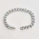 Bracelet de mariage plaqué or Feuillage en Zircone