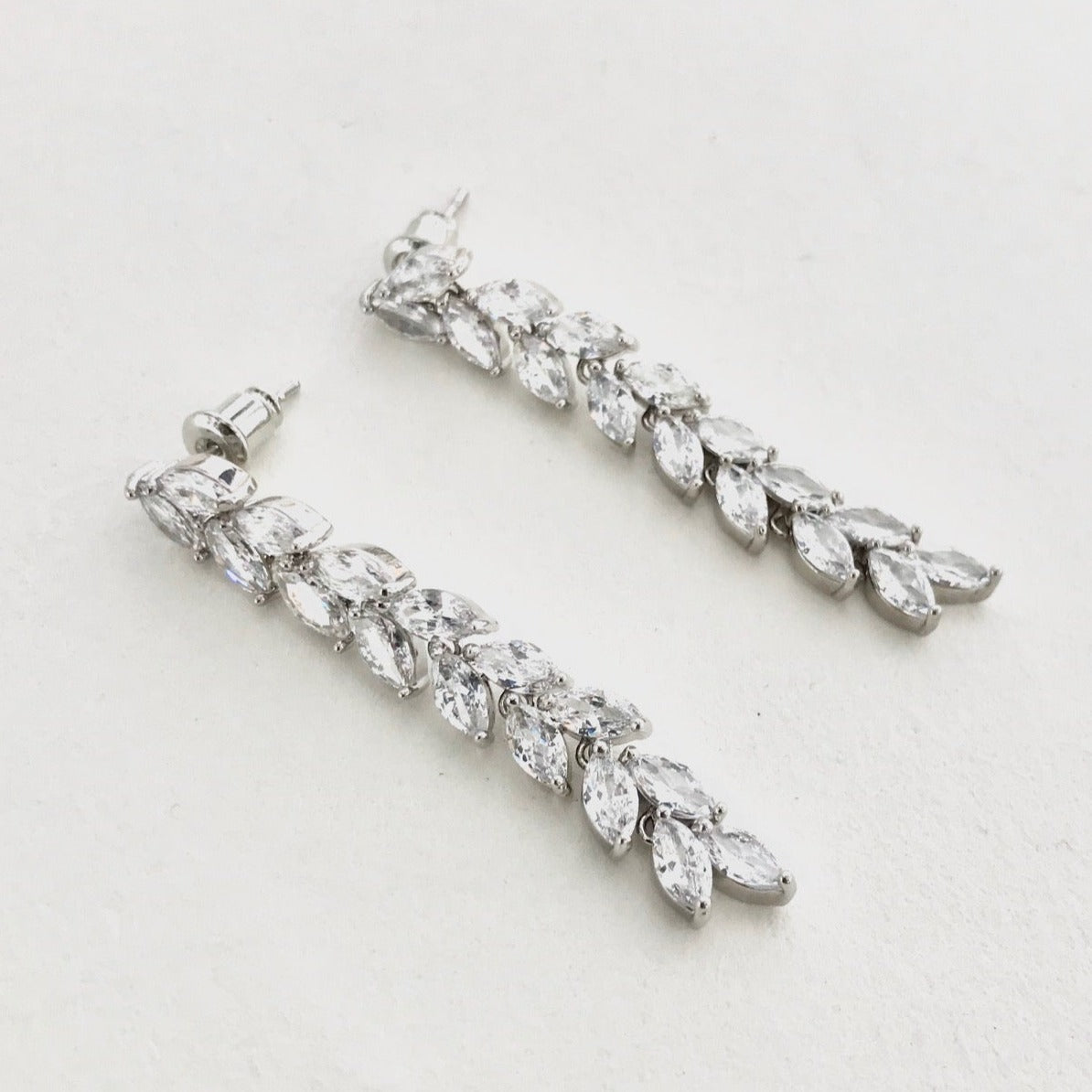 Boucles d'oreille mariage Feuillage pendant