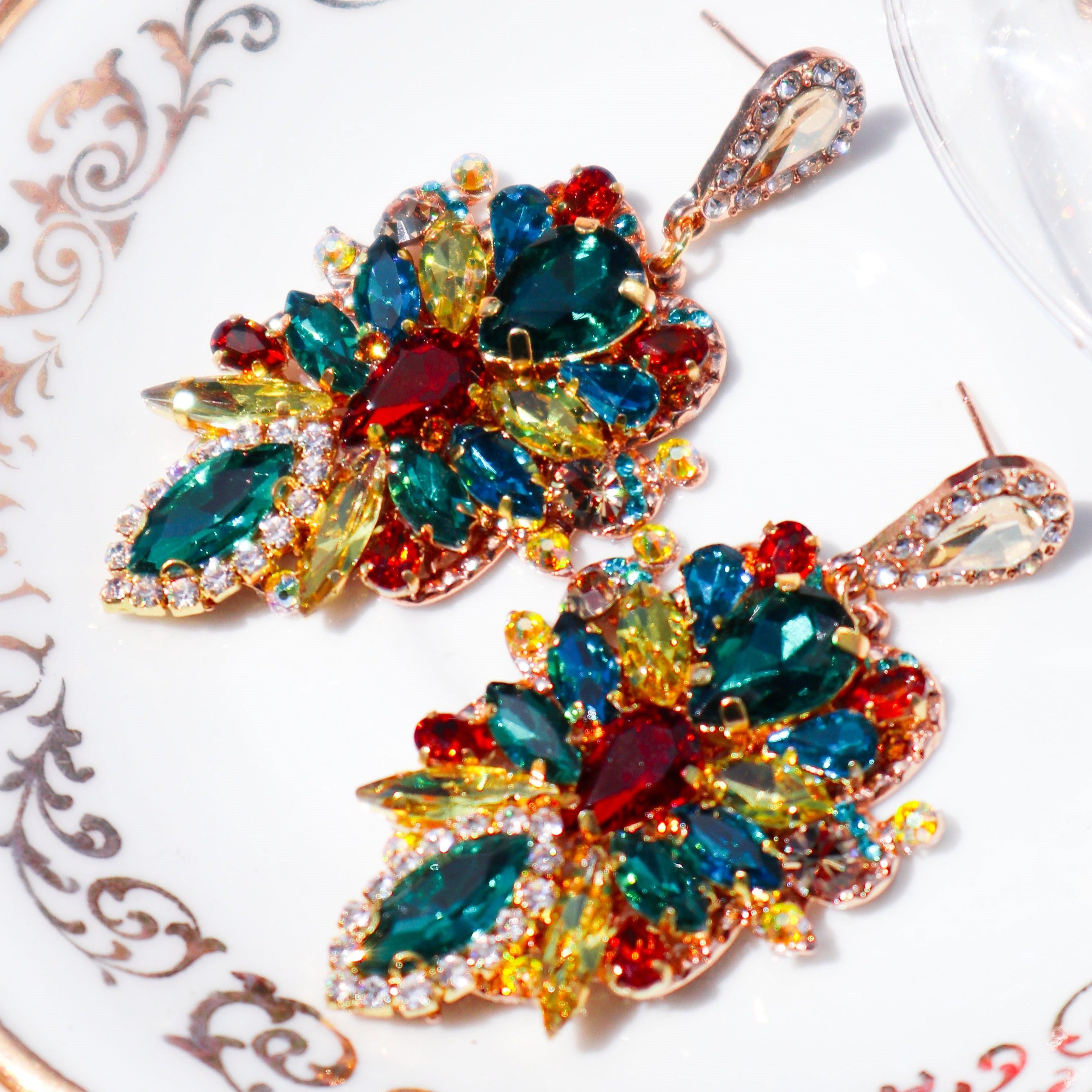 Boucles d'oreilles mariage orientale Colorées