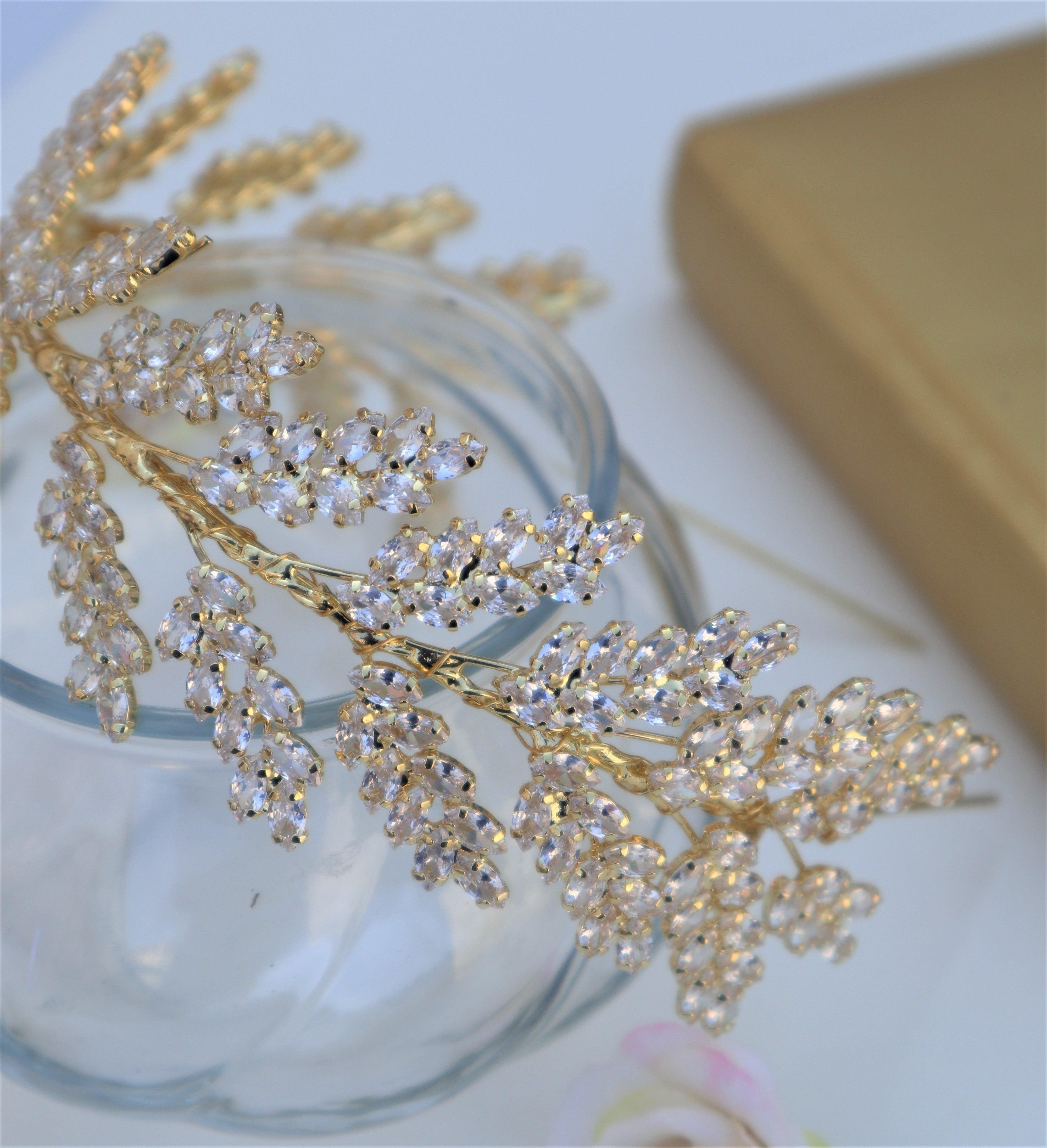 Diadème de mariage oriental chic en Zircon