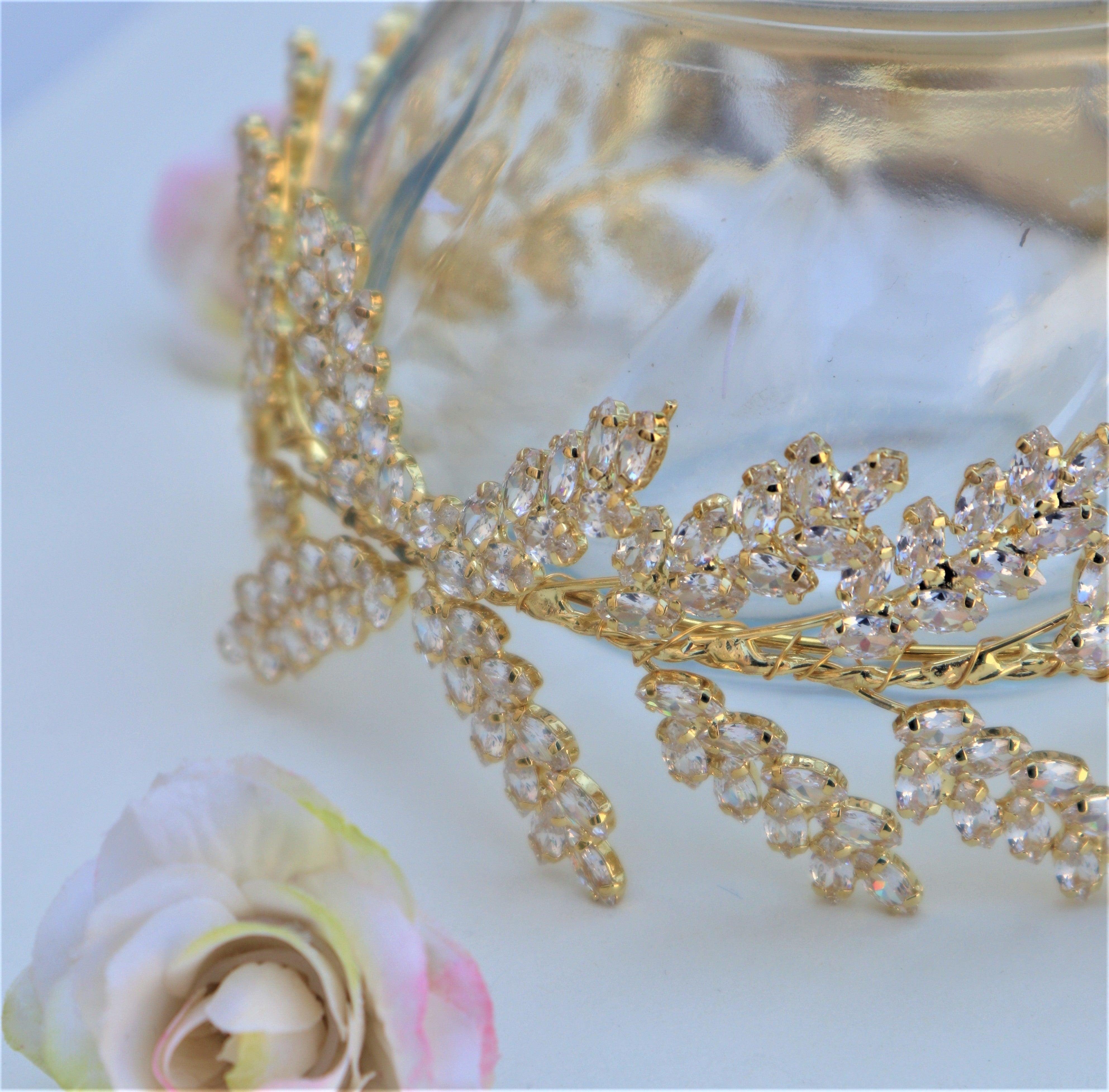 Diadème de mariage oriental chic en Zircon