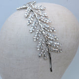 Serre-tête mariage oriental  feuillage argent