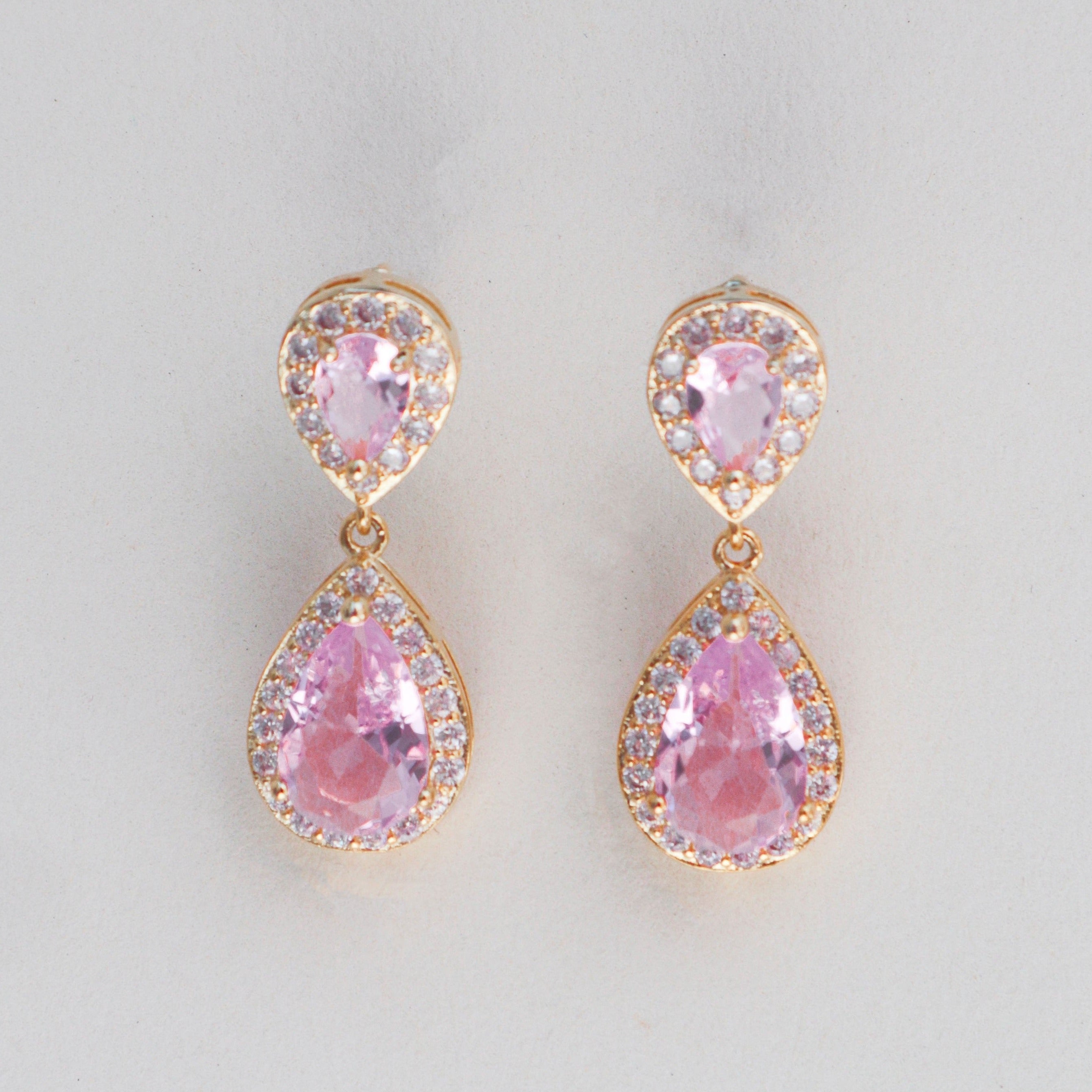 Boucles d'oreilles mariage oriental rose