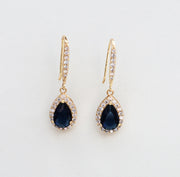 Boucles d'oreilles bleu marine mariage 