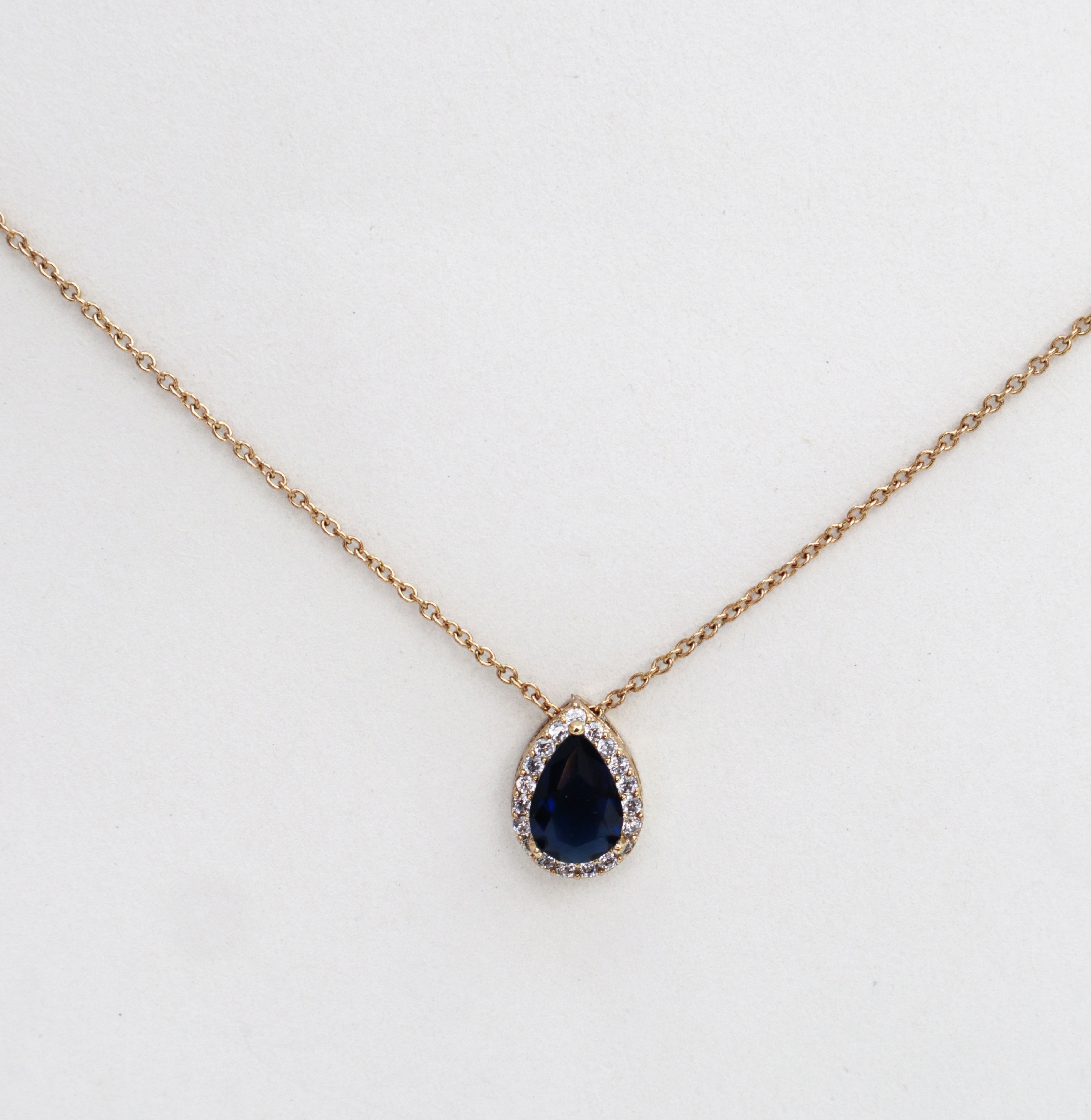 collier chaine acier inoxydable bleu