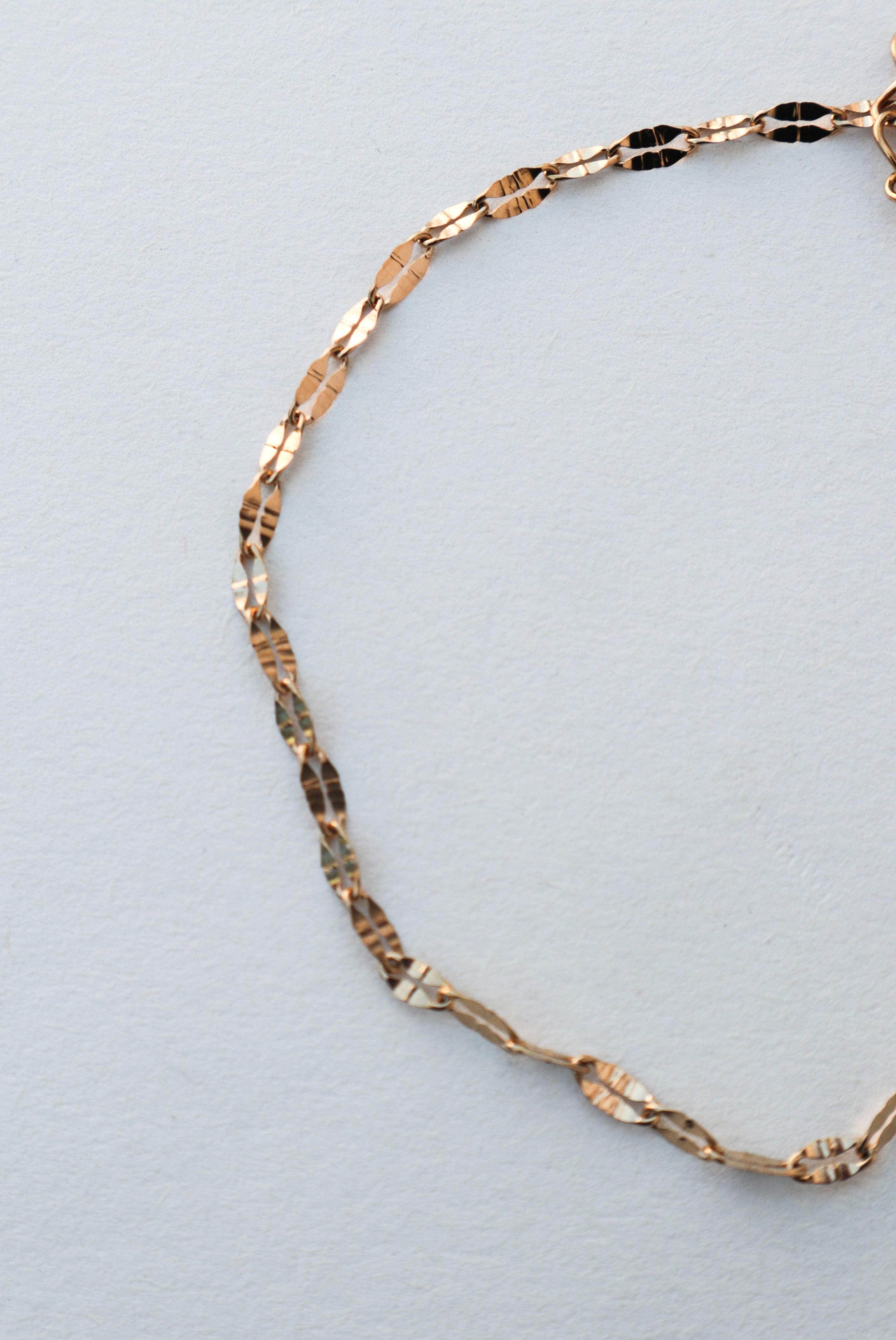 Bracelet de cheville doré en acier inoxydable chaine semi torsadée - Le Temps d'une Walima