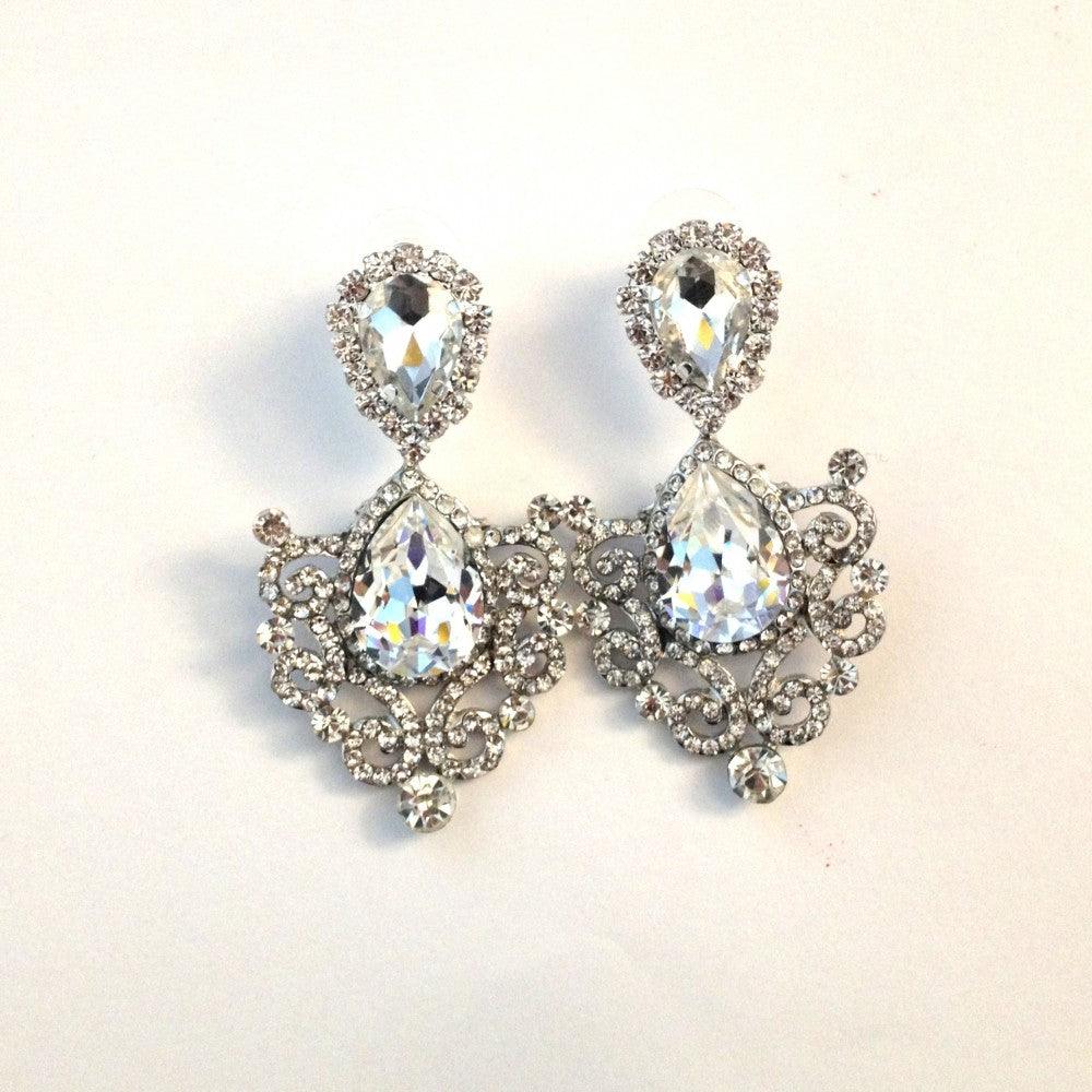 Boucles d'oreilles de mariage en strass Swarovski  