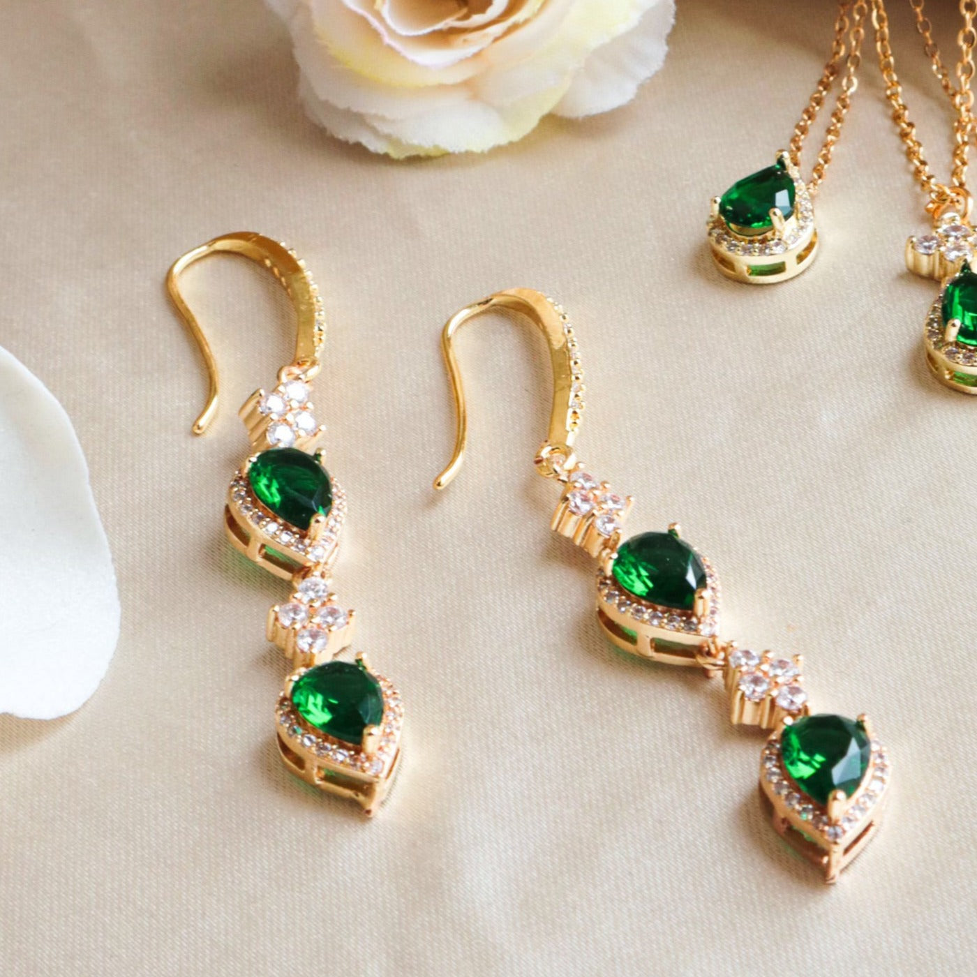 boucles verte émeraude