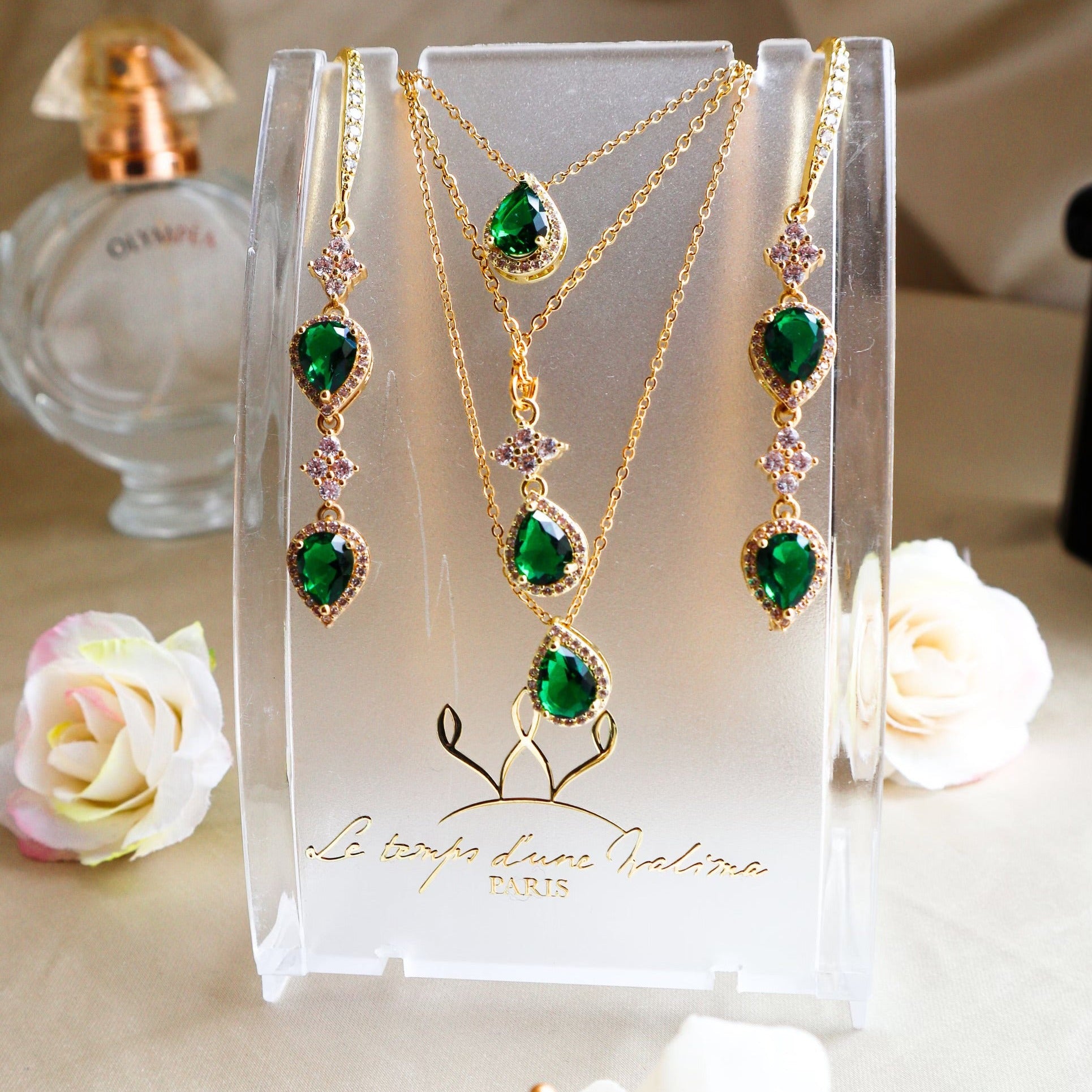 boucles verte émeraude