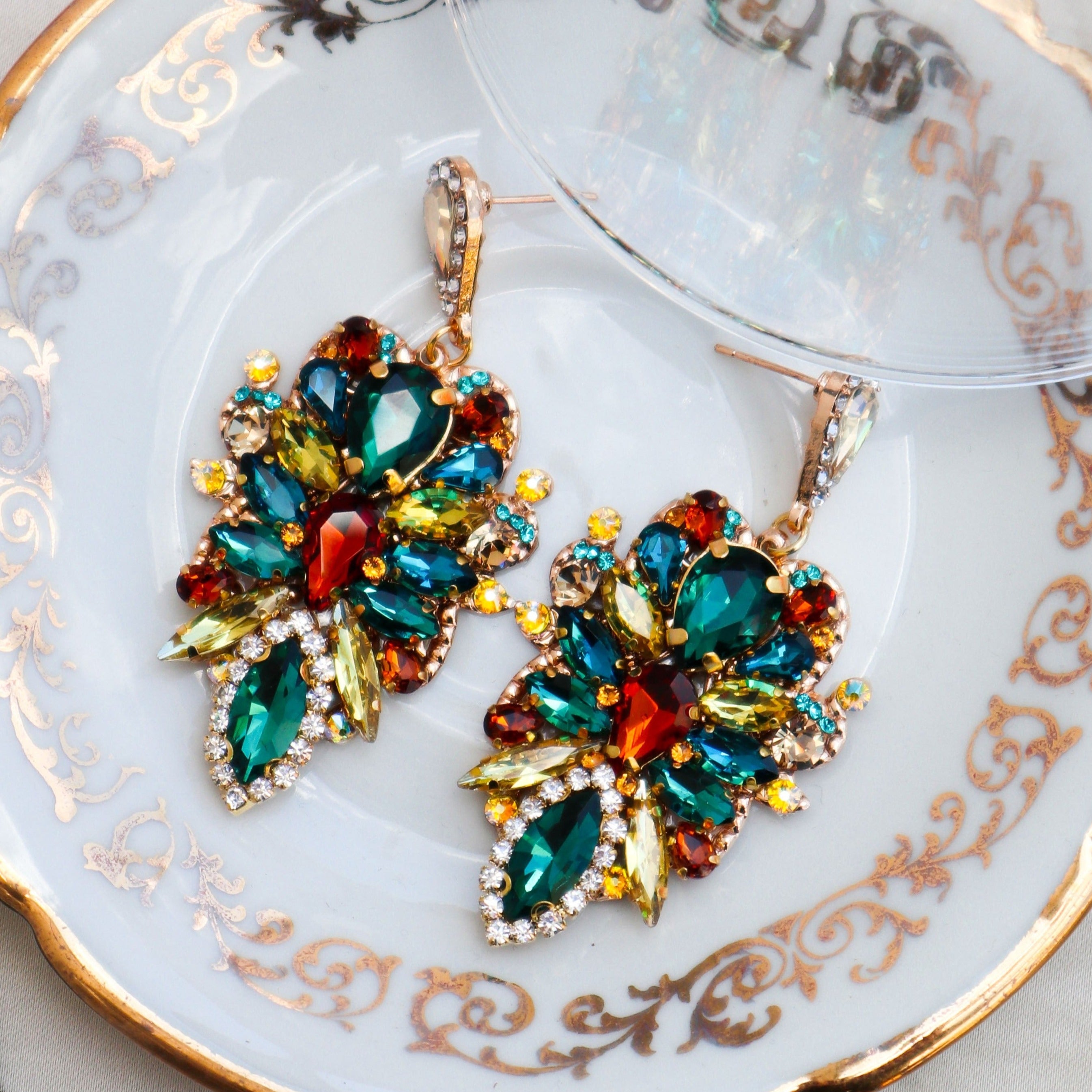 Boucles d'oreilles mariage orientale Colorées